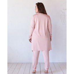 Халат женский MINAKU: Mint & Chocolate цвет пудра, р-р 52