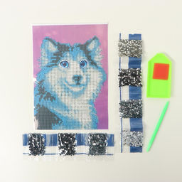 Алмазная мозаика с частичным заполнением на холсте «Хаски», 15×21 см