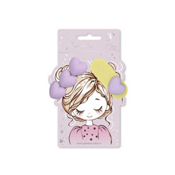 Набор заколок для волос клик-клак, зажим, софт-тач, арт. 71753 / 10 СЕРДЕЧКИ (в наборе: 2шт., 6,