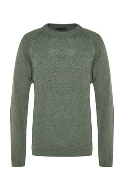 TRENDYOL MAN Gri Unisex Fit Yunlu Bisiklet Yaka Reglan Kol Dokulu Yun Kar?s?ml? Triko Kazak TMNAW22KZ0290 - Trendyolmilla фото 6