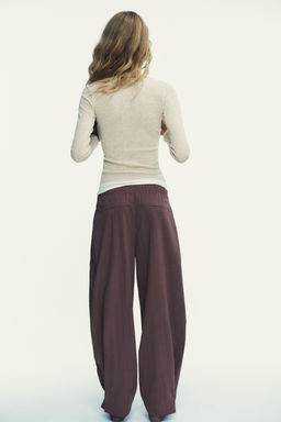 NYLON TROUSERS WITH BUTTONED HEM - Zara фото 5