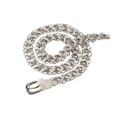 Ремень, бело-серебристый