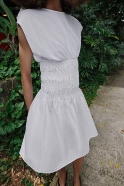 VESTIDO COMBINADO POPEL?N / Blanco - Zara фото 2