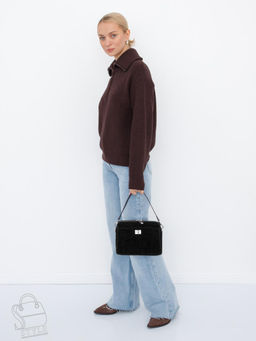 Сумка женская кожаная 6169Q black Polina&Eiterou