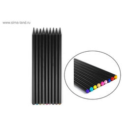 Цена за 90 шт. Карандаш чернографитный твёрдость НВ, корпус чёрный, заточенный, со стразой из акрила, МИКС