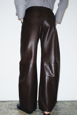 100% LEATHER BALLOON TROUSERS ZW COLLECTION - Zara фото 10