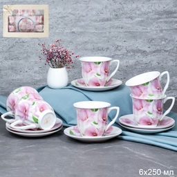 Чайная пара 2 предмета 250 мл / GF4 -12G /уп 8/ Эустома костяной фарфор