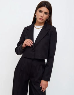 K11814 Костюм двойка: пиджак и брюки ЧЕРНЫЙ