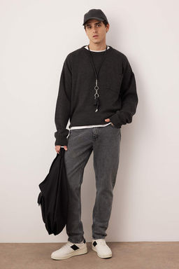 Gri Essential Fit Jeans Kot Pantolon TMNAW23JE00104