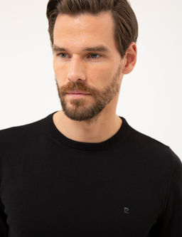 Siyah Slim Fit Bisiklet Yaka Basic Triko Kazak - Pierre cardin фото 2