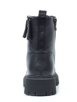 01-5275-1 BLACK Ботинки демисезонные женские (натуральная и искусственная кожа, байка)
