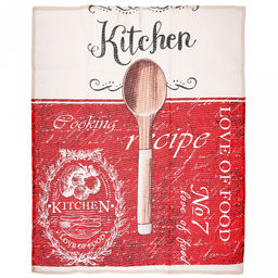 Полотенце кухонное 50х60см "Kitchen & Marfa", набор 3шт, рогожка 156г/м2, хлопок 100%, на картоне, "Домашняя мода" (Россия)