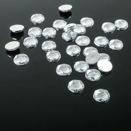 Стразы плоские клеевые круг, 8 мм, (набор 30шт), цвет белый - Queen fair фото 2