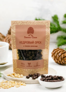 Ядро кедрового ореха в тёмном шоколаде, 60 г