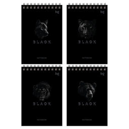 Цена за 2 шт. Блокнот А6 60л. на гребне "Just black" ("BG", Б6гр60 07052)