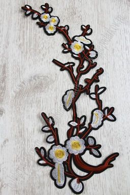 Нашивки "Веточка сакуры, большая" (5 шт) SF-750, белый