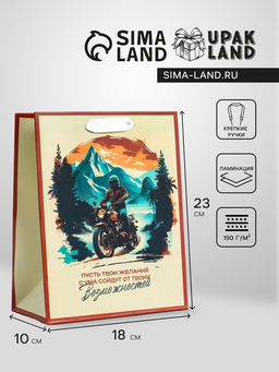 Пакет подарочный вертикальный Возможность, MS 18?23?10 см