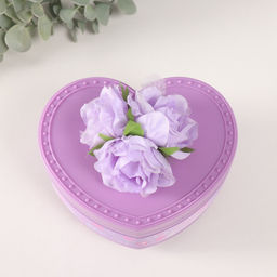 Шкатулка музыкальная механическая Нежные розы, пластик, фиолетовая, 12?13.5?10.5 см