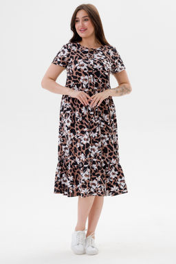 Платье женское из кулирки Кармелита 2 цветок кофе - Амадэль фото 3