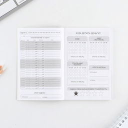 Цена за 2 шт. Блокнот для планирования финансов А6, 52 листа «Кот»