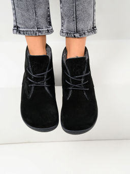 Босоногие ботинки 208.NATAbl.Черный замша/байка