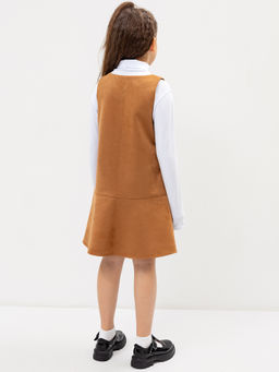 Сарафан для девочек в рыжем цвете под замшу - Mark formelle фото 3