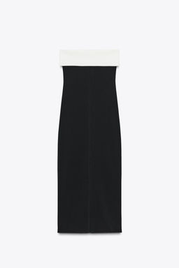 CONTOURING STRETCH BANDEAU DRESS - Zara фото 6