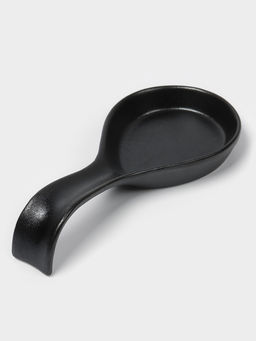 Подставка под ложку с поддоном Magistro «Галактика», фарфор, 23.5×10.5×5 см, чёрная