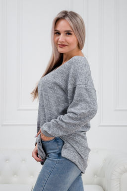 Джемпер женский из ангоры кашемир меланж Афина серый - Амадэль фото 3