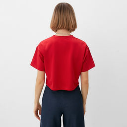 Футболка женская укороченная MINAKU OVERSIZE FIT, фуксия, размер 48 фото 12
