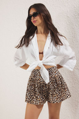 Trendyolmilla Siyah Flaml? Pamuk Volanl? Plaj Sort TBESS25SR00011  фото 12