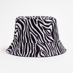 Панама женская MINAKU принт зебра, чёрная, белый, размер 56-58