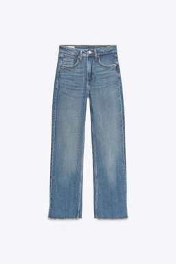 TRF HIGH-WAIST CROPPED FLARE JEANS - Zara фото 4
