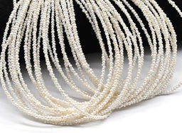 Бусины жемчуг галтовка 2*1,5мм цвет белый, 38см, 200 бусин Радуга камня