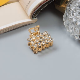 Цена за 6 шт. Крабик для волос «Классик», 2.5 см, золото МИКС