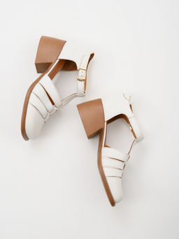 Босоножки 5036.23663bе.Вакса белый+коричневый