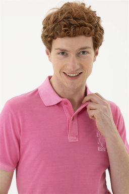 Мужская розовая базовая футболка - U.s. polo assn фото 2