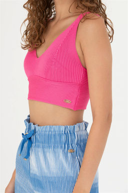 U. S. Polo Assn Женский свитер цвета фуксии с v-образным вырезом - U.s. polo assn фото 13