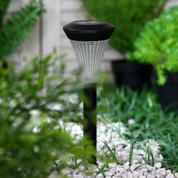 Садовый светильник Рифлёный конус, уличный, на солнечной батарее, 1 LED, свечение белое - Luazon lighting фото 3