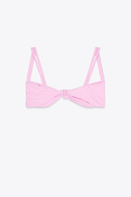 DOUBLE BRAID STRAP BIKINI TOP - Zara фото 6