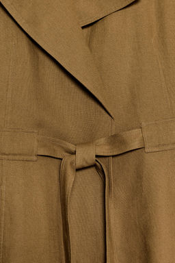 CHAQUETA TRENCH CON LINO CINTUR?N / Aceite - Zara фото 10