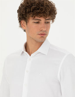 Beyaz Slim Fit Uzun Kollu G_mlek - Pierre cardin фото 2