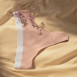 Набор трусов бразилиана MINAKU рубчик размер 44-46 (белый, бежевый, чёрный) 3 шт.