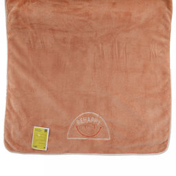 Полотенце из микрофибры "Счастливчик" 70х140см, полиэстер 100%, с вышивкой "Be happy", бежевый (Китай)