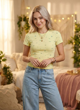 K13510 Футболка OVER SIZE (хлопок) ЖЕЛТЫЙ