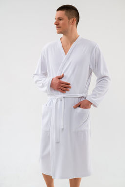 Халат мужской из махры Ренат белый макси - Амадэль фото 4