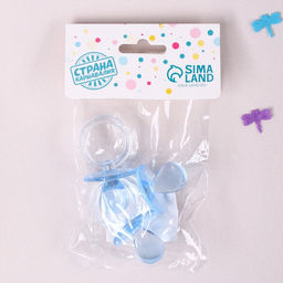 Набор для украшения Пустышка, 6 см, набор 3 шт., цвет голубой - Страна карнавалия фото 4