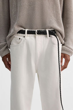 LONG BRAIDED LEATHER BELT