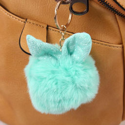 Цена за 6 шт. Брелок для ключей на кольце Пушистик. Шарик с ушками, на сумку, рюкзак, 8?8 см, МИКС - Simaland фото 5