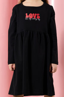 Pembe K?z Cocuk Midi Kurdele Desenli Pamuklu Orme Elbise TKDAW25EL00008 - Trendyolmilla фото 11